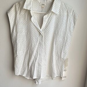 a.n.a Cream Patterned Button Down Shirt